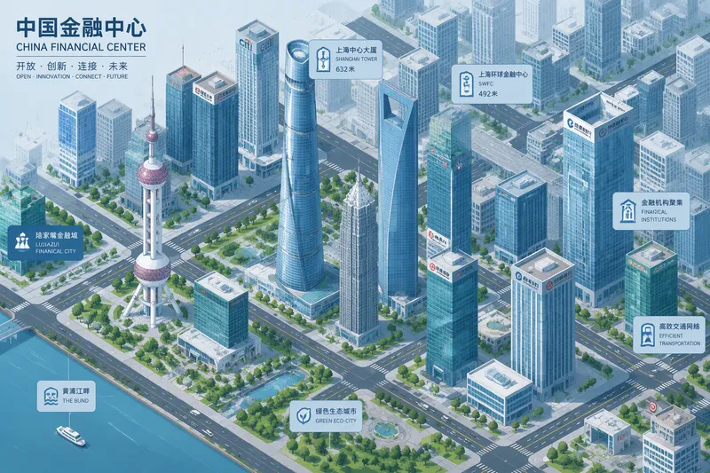 Kiinan modernit pilvenpiirtäjät finanssikeskuksessa Kiinan modernit pilvenpiirtäjät finanssikeskuksessa